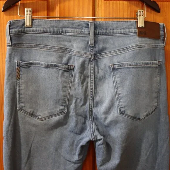 Paige Lennox Relaxed Straight Denim Jeans Size 34 Blue Stretch Comfort Fit - Picture 9 of 14